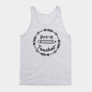 Pre-K Teacher Logo Badge Design Tank Top